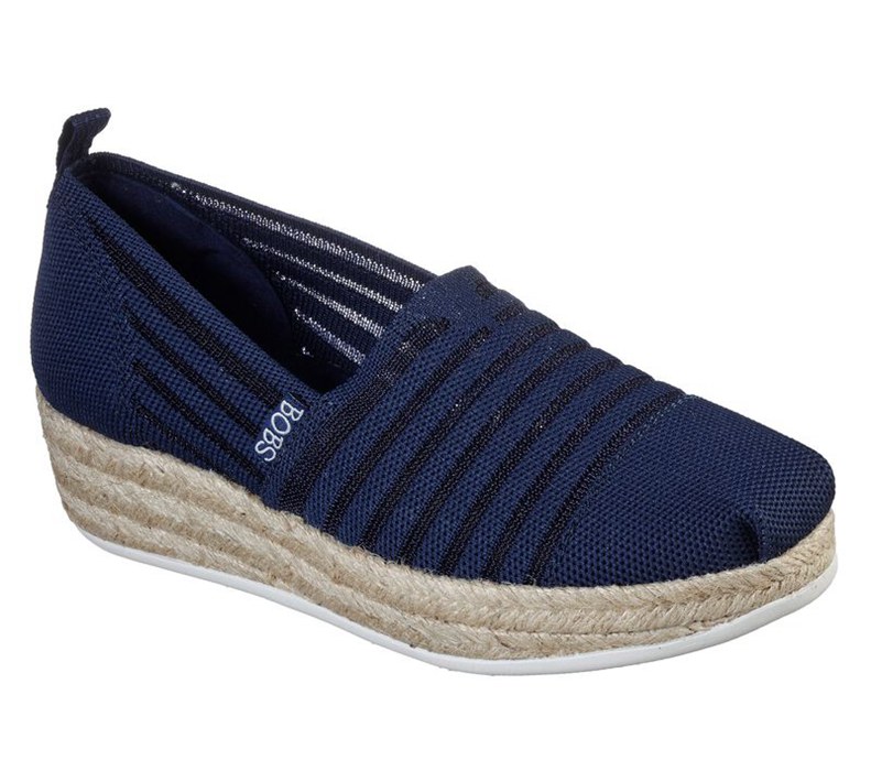 Skechers Bobs Highlights 2.0 - Homestretch - Womens Slip On Shoes Navy [AU-UD1592]